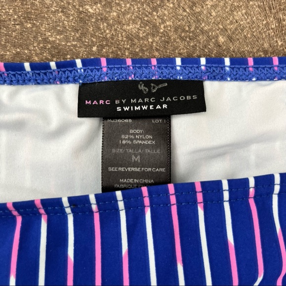 Marc by Marc Jacobs Striped Tie Logo Hardware Bikini Bottom - Picture 4 of 6